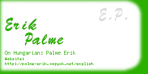 erik palme business card